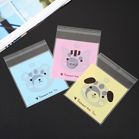 Мешочки для печенья с изображением животных, пластиковые пакеты, самоклеющиеся пакеты для конфет, для праздничных подарков