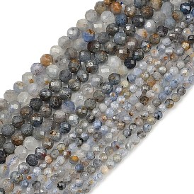 Натуральный кианитовые бисер пряди, граненые круглые