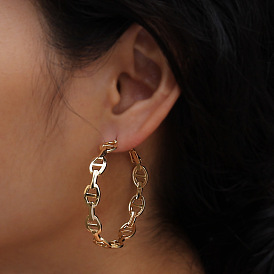 Fashionable Metal Ear Cuff with Hollow Chain - European and American Style