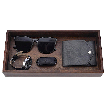 Plateaux de rangement en bois, rectangle