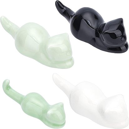 4шт 4 фарфоровый китайский держатель для кистей, в форме кошки