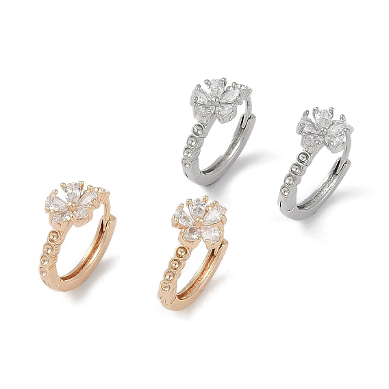 Серьги-кольца с цветочным принтом, украшения из латуни для женщин