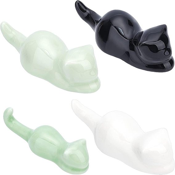 4шт 4 фарфоровый китайский держатель для кистей, в форме кошки