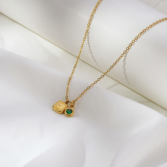 Простые квадратные подвески из нержавеющей стали для ежедневного ношения женщинами