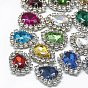 Sew on Rhinestone, Multi-strand Links, Glass Rhinestone, with Platinum Tone Brass Prong Settings, Garments Accessories, Drop