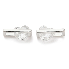 925 Прямоугольная подвеска из стерлингового серебра с прозрачными кубическими цирконами и подвесками в форме сердца, с печатью 925