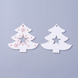Pendentifs en bois de peuplier, teint, arbre de Noël