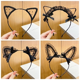 Lace Cat Ear Iron Head Band, Hair Accessories for Women and Girls