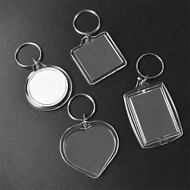 Acrylic Keychain Blanks, with Zinc Alloy Clasp