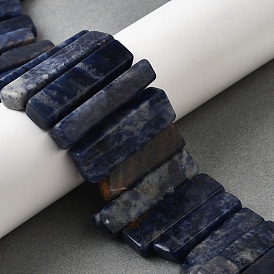 Природный содалит бисер нитей, прямоугольные, Топ пробуренной