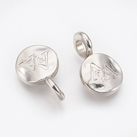 Colgantes de plástico redondos planos ccb, con la palabra, 20x12x8 mm, agujero: 4 mm