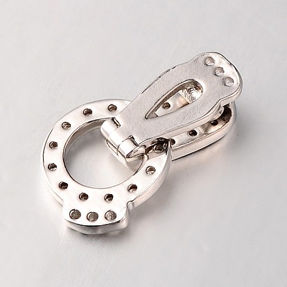 China Factory Brass Micro Pave Cubic Zirconia Fold Over Clasps