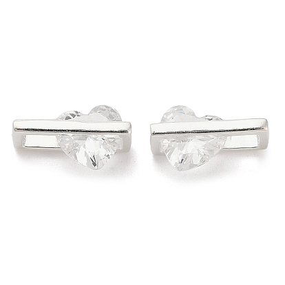 925 Прямоугольная подвеска из стерлингового серебра с прозрачными кубическими цирконами и подвесками в форме сердца, с печатью 925