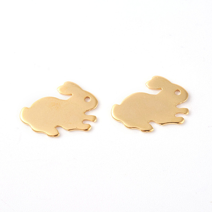 201 Stainless Steel Bunny Pendants, Rabbit, Stamping Blank Tag