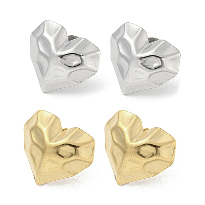 304 boucles d'oreille en acier inoxydable, cœur