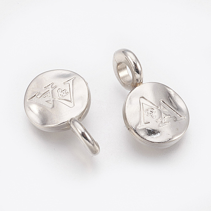 Colgantes de plástico redondos planos ccb, con la palabra, 20x12x8 mm, agujero: 4 mm