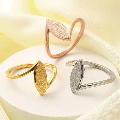 Текстурированный конский глаз 304 перстень из нержавеющей стали для женщин, ионное покрытие (ip)