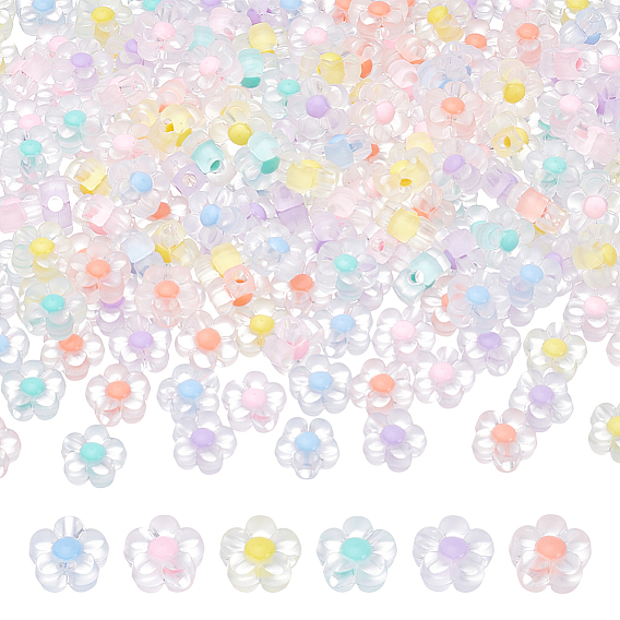 300 шт. матовые прозрачные акриловые бусины, бусина в бусине, цветок