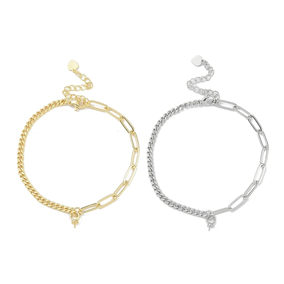 Изготовление браслета из латунной кубинской цепочки и цепочки со скрепками, за половину пробурено бисера