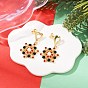 Серьги-гвоздики из АБС-пластика с жемчугом и стразами в форме снежинки, рождественские серьги-подвески в форме сердца из сплава