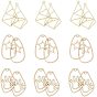 30Pcs 3 Style Smooth Surface Alloy Open Back Bezel Pendants, For DIY UV Resin, Epoxy Resin, Pressed Flower Jewelry, Mixed Shapes