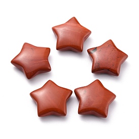 Natural Red Jasper Beads, No Hole, Star