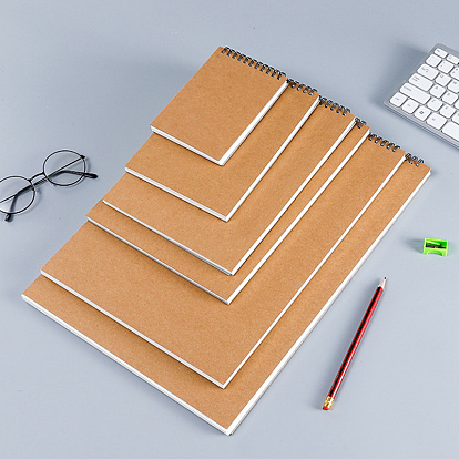 Бумага эскиз книга пустой блокнот, с обложкой из крафт-бумаги, прямоугольник с 60-страницей