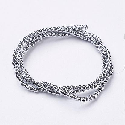 Non-Magnetic Synthetic Hematite Beads Strands, Round, 2mm, Hole: 0.6mm, about 223pcs/strand, 15.7 inch