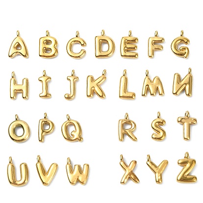 304 Подвески в виде букв алфавита из нержавеющей стали с ионным покрытием (IP), подвески с буквой az~z