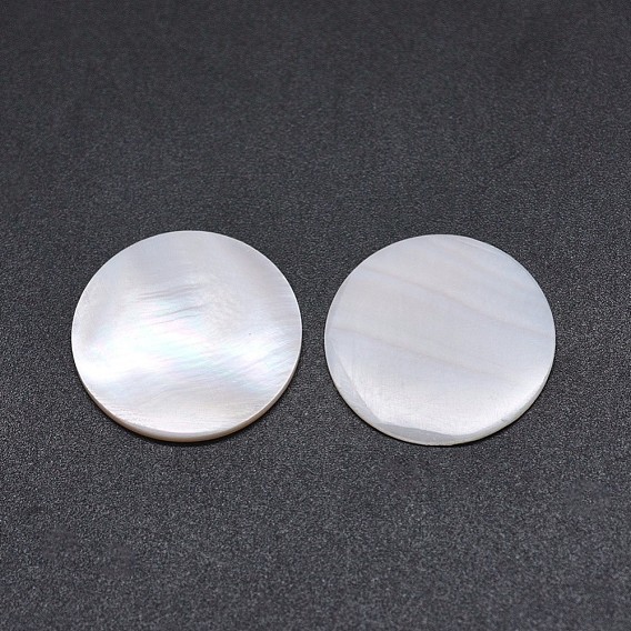 Pink Shell Cabochons, Flat Round