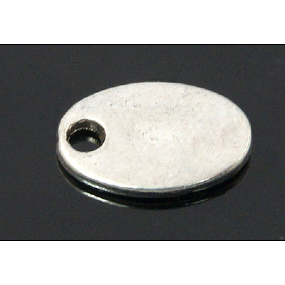 Овальные тибетский стиль сплав очаровывает, без кадмия, без никеля и без свинца, 10x7x1.5 мм, отверстие : 1.5 мм