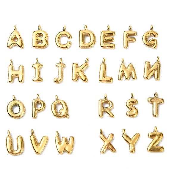 304 Подвески в виде букв алфавита из нержавеющей стали с ионным покрытием (IP), подвески с буквой az~z
