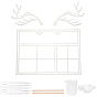 Antler Tree Jewelry Display Silicone Molds, 2ml Disposable Plastic Dropper, 100ml Measuring Cup Silicone Glue Tools, Birch Wooden Craft Ice Cream Sticks and Silicone Stirring Bowl
