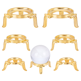 6Pcs 3 Styles Alloy Crystal Ball Display Bases, Crystal Sphere Display Stand