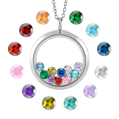Комплекты украшений для самодельных медальонов и ожерелий, в том числе 304 подвески-медальоны из нержавеющей стали и ожерелья из цепочек, кубического циркония кабошоны