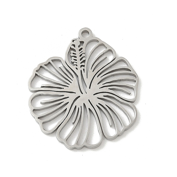 304 подвески из нержавеющей стали, цветочный шарм, лазерная резка, ионное покрытие (ip)
