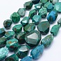 Natural Chrysocolla Beads Strands, Faceted, Nuggets