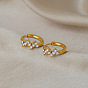 Серьги-кольца из нержавеющей стали со стразами для женщин, волна