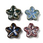 Vintage Handmade Porcelain Beads, Fancy Antique Glazed Porcelain, Flower