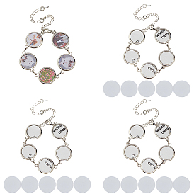 4 наборы для изготовления браслетов из сплава методом сублимации, с алюминиевыми кабошонами