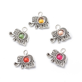 Антикварная посеребренные легкосплавные синтетические бирюзовые подвески, окрашенные