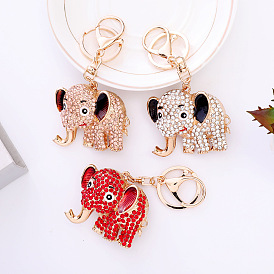 Car key chain cute elephant pendant key chain metal cartoon small gift ideas