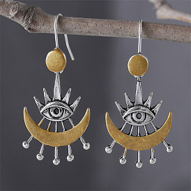 Серьги-подвески из цинкового сплава в стиле ретро, глаз Гора с луной