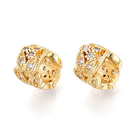 Латунь микропаве прозрачный кубический цирконий европейский бисер, бусины с большим отверстием, лист