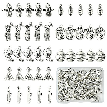 40 шт 8 стили подвески из сплава в тибетском стиле, спортивная тема