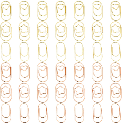 120 шт. 6 стили овальные железные скрепки, клипсы для закладок, Офисные и школьные принадлежности