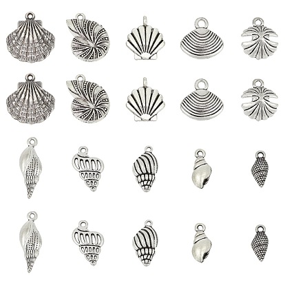 Tibetan Style Alloy Pendants, Shell Shape