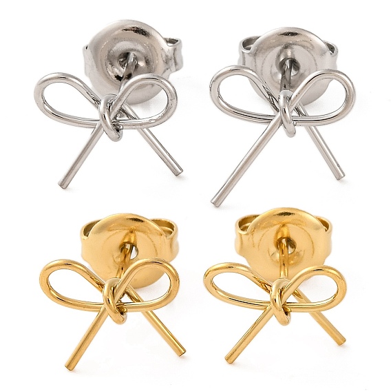 304 из нержавеющей стали серьги, бантом
