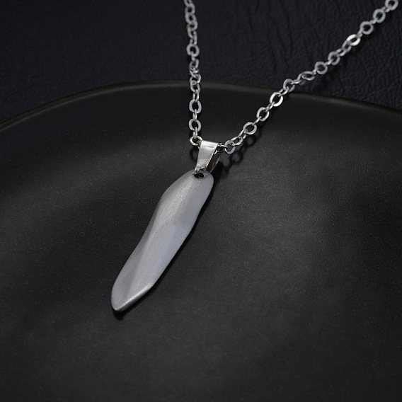 201 Collares con colgante de barra curva de acero inoxidable para hombre, libre de deslustre