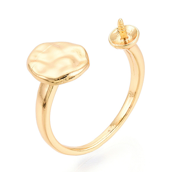 Плоские круглые латунные колышки для колец, регулируемые настройки колец для полупросверленных бусин, без кадмия, без никеля и без свинца